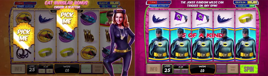 Batman Joker Jewels und Batman Catwoman Cash Spiele