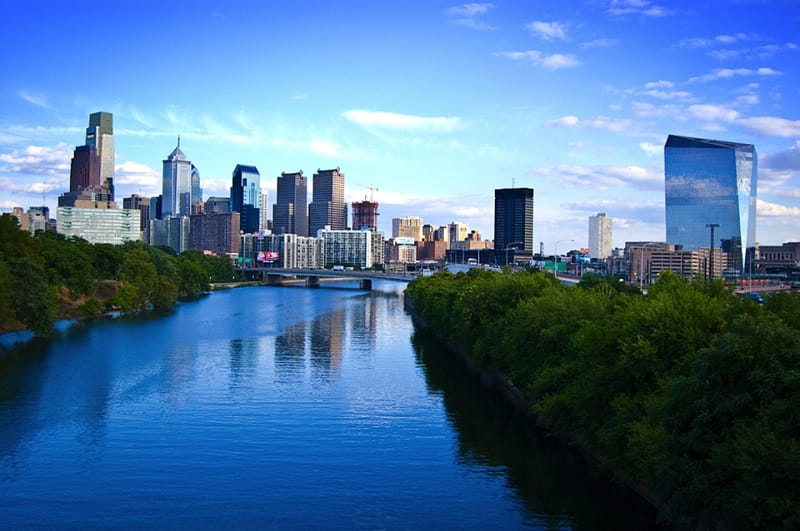 philadelphia blick auf fluss