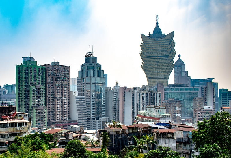 Die Casino-Skyline von Macau.