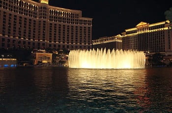 Die Wassershow des MGM-Casinos Bellagio in Las Vegas.