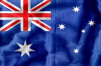 Eine australische Nationalflagge.